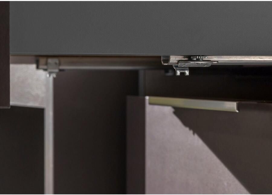 Wimex Kast met laden en deuren Level36 black C by fresh to go met glaselementen voor soft-closefunctie 122 cm breed