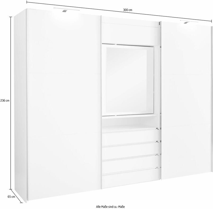 Wimex Schuifdeurkast Magic by fresh to go met draaibare spiegeldeur