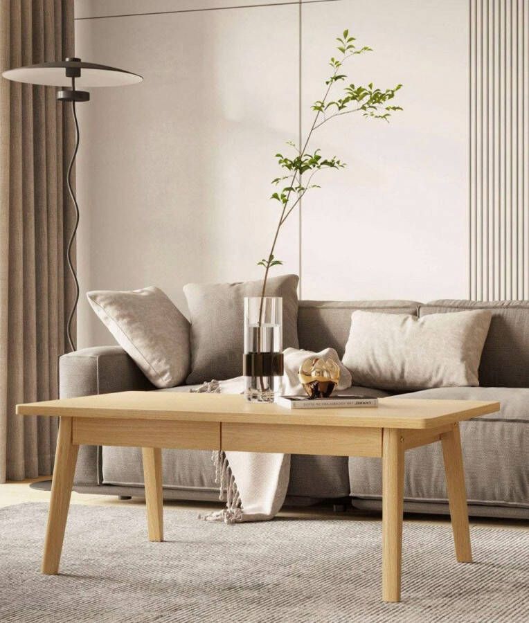 Woodman Salontafel NICE Breedte 120 cm met 2 laden echt houtfineer van eiken FSC