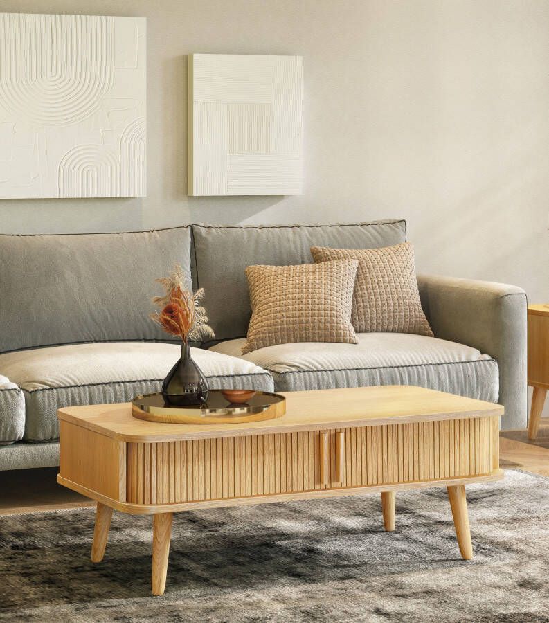 Woodman Salontafel Rove bijzonder design gedeeltelijk massief breedte 107 cm fsc -gecertificeerd