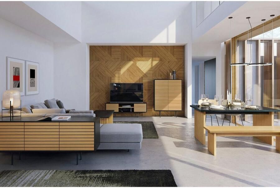 Woodman Bank Stripe in scandinavisch design houtfineer van eiken fsc -gecertificeerd