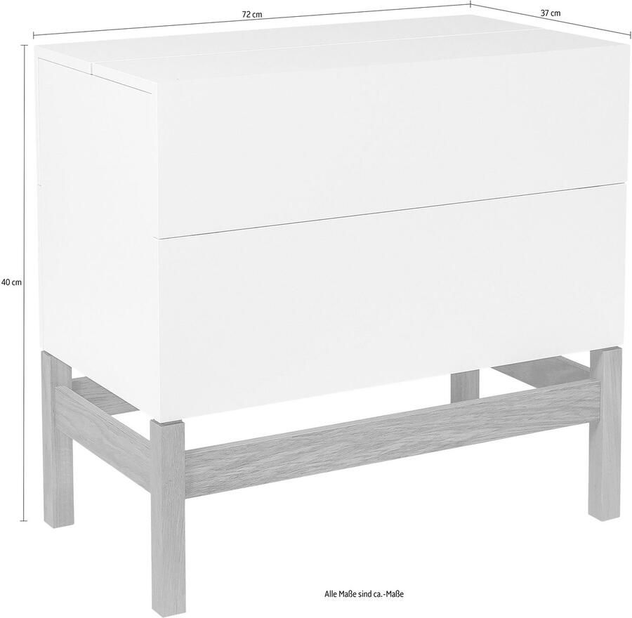 Woodman Barmeubel Delian Breedte 75 cm onderstel van massief eiken in Scandinavisch design
