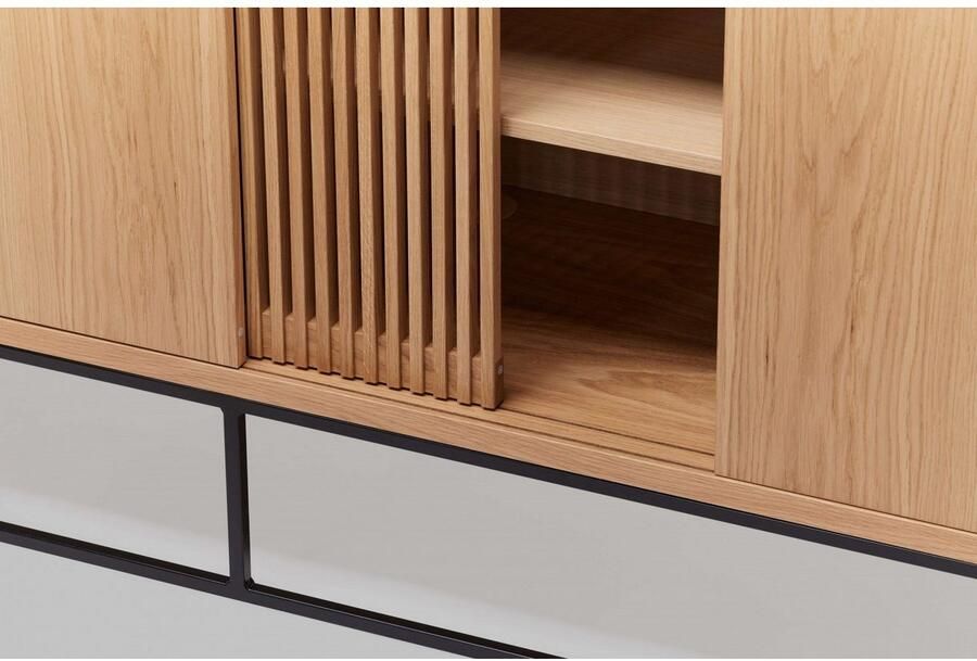 Woodman Dressoir Ende Kast gedeeltelijk massief metalen voeten breedte 188 cm FSC