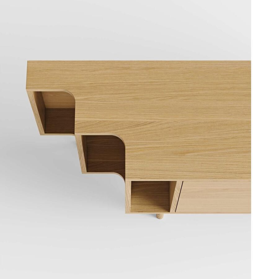 Woodman Dressoir Shift met echt houtfineer van eiken breedte 189 cm met push-to-open fsc