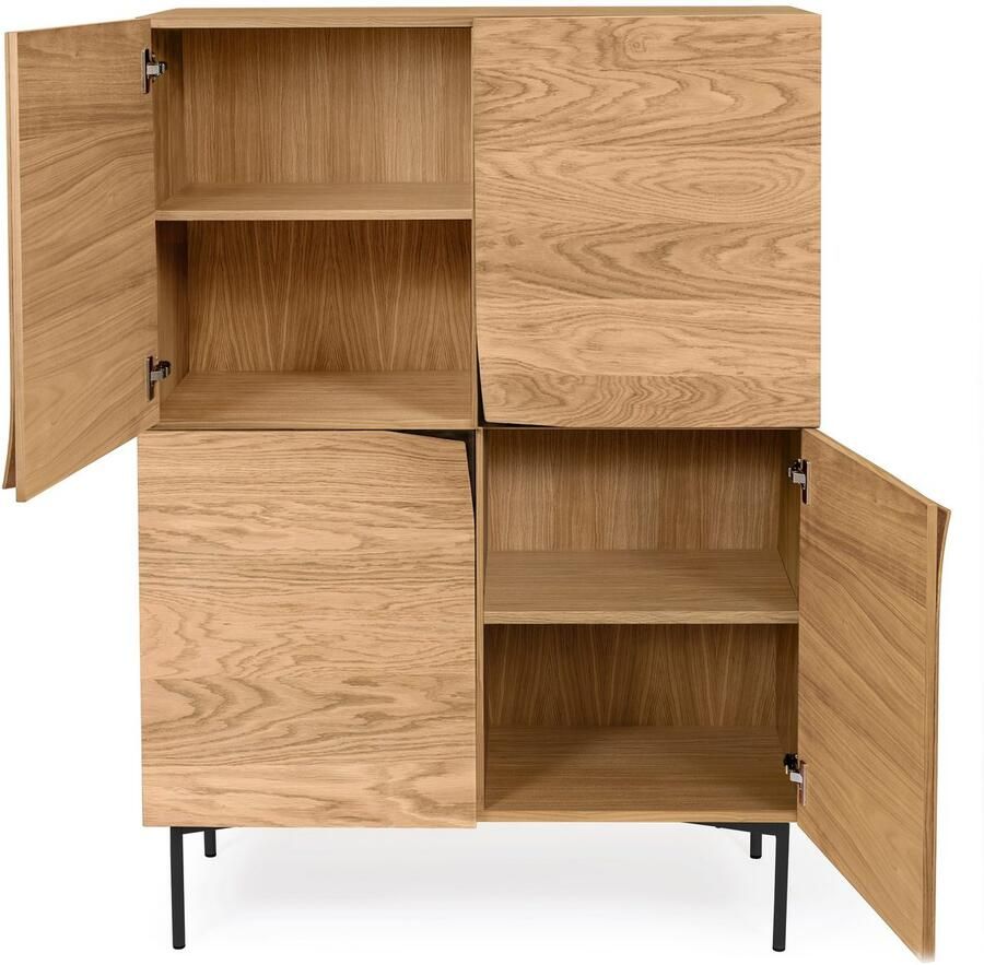 Woodman Highboard Commode met eiken fineer in Scandinavisch ontwerp