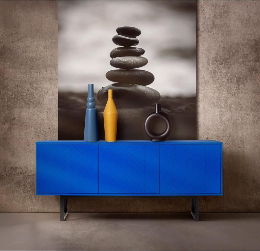 Woodman Kast met bijzondere print met push-to-open functie fsc