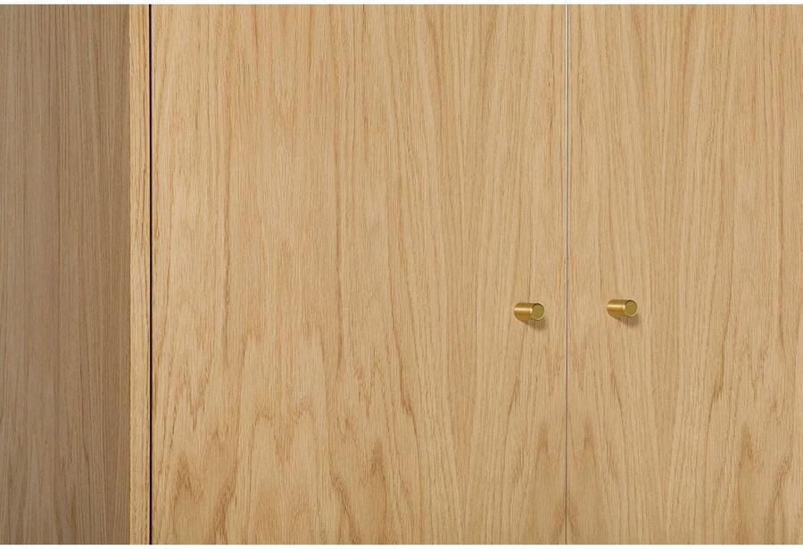 Woodman Kledingkast FLORA Houtfineer van eiken voetframe van metaal breedte 80 cm FSC