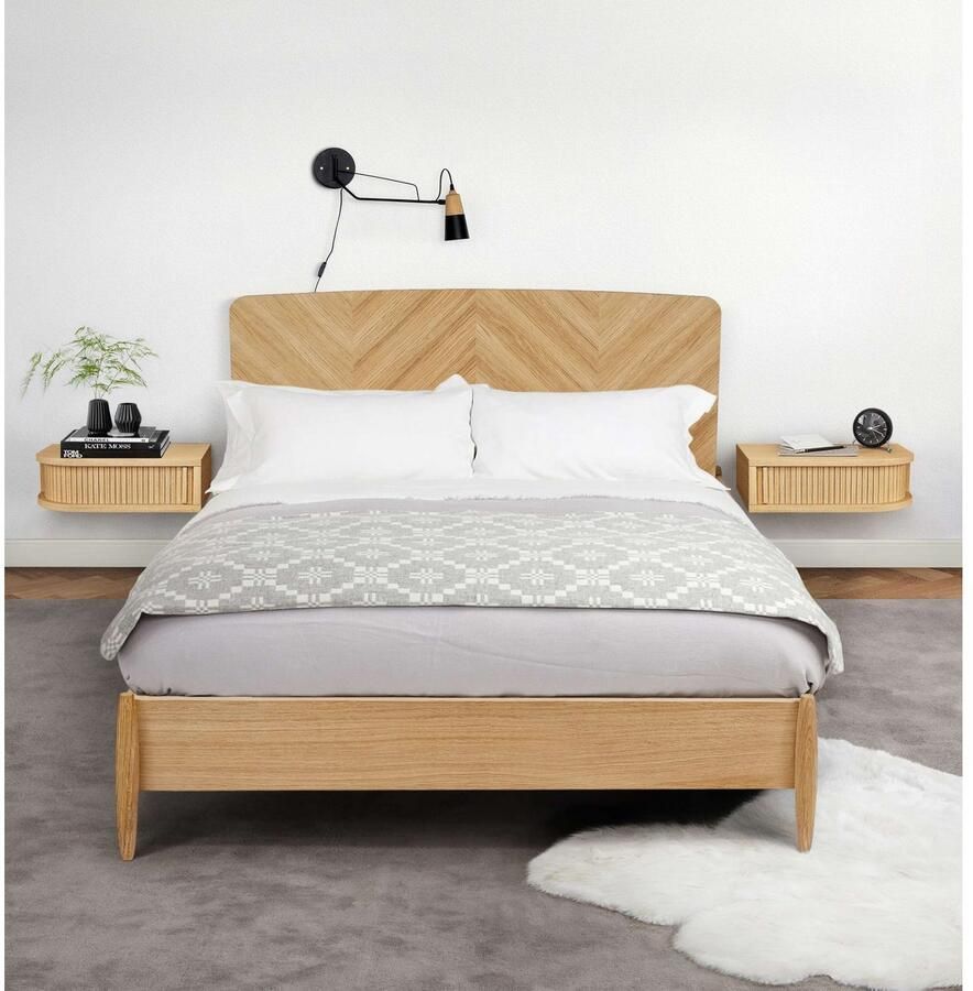 Woodman Nachtkastje Farsta in 3 kleuren met roldeurkasten gefineerd met eikenhout fsc