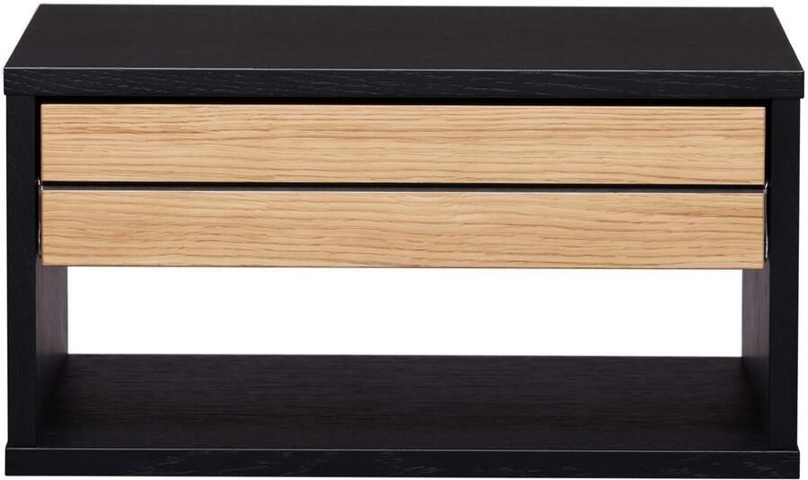 Woodman Nachtkastje Stripe Nako nachttafel met echt houtfineer van eiken breedte 42 8 cm met 1 lade fsc