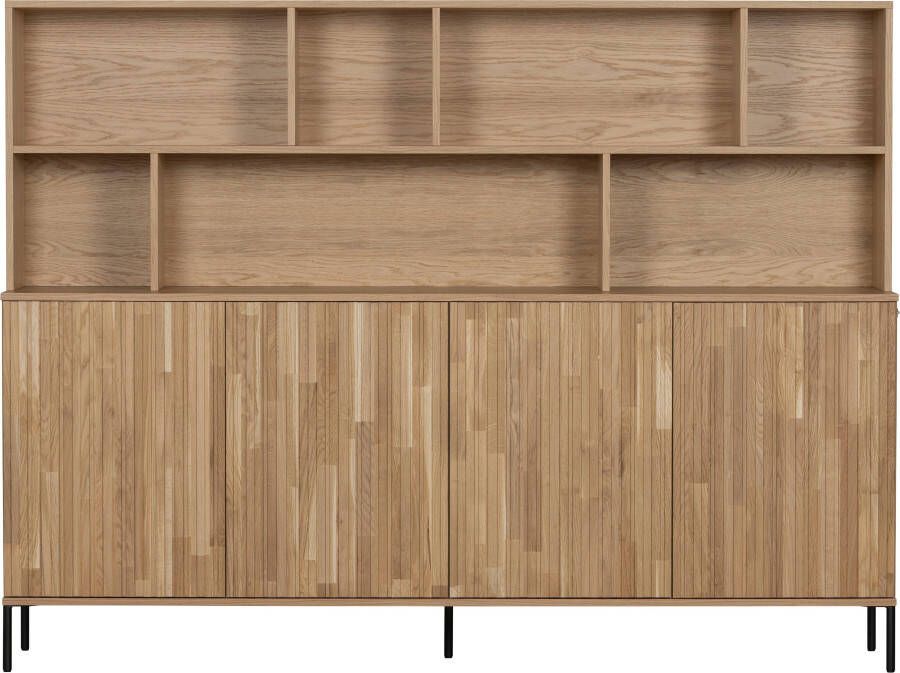 WOOOD Exclusive | New Gravure Wandkast Eiken Blanke Lak | Woonkamer meubels | BergkastBuffetkastKast - Foto 6