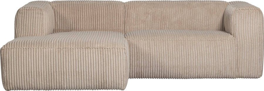 Woood Bean Chaise Longue Links Ribstof Travertin 73x254x178