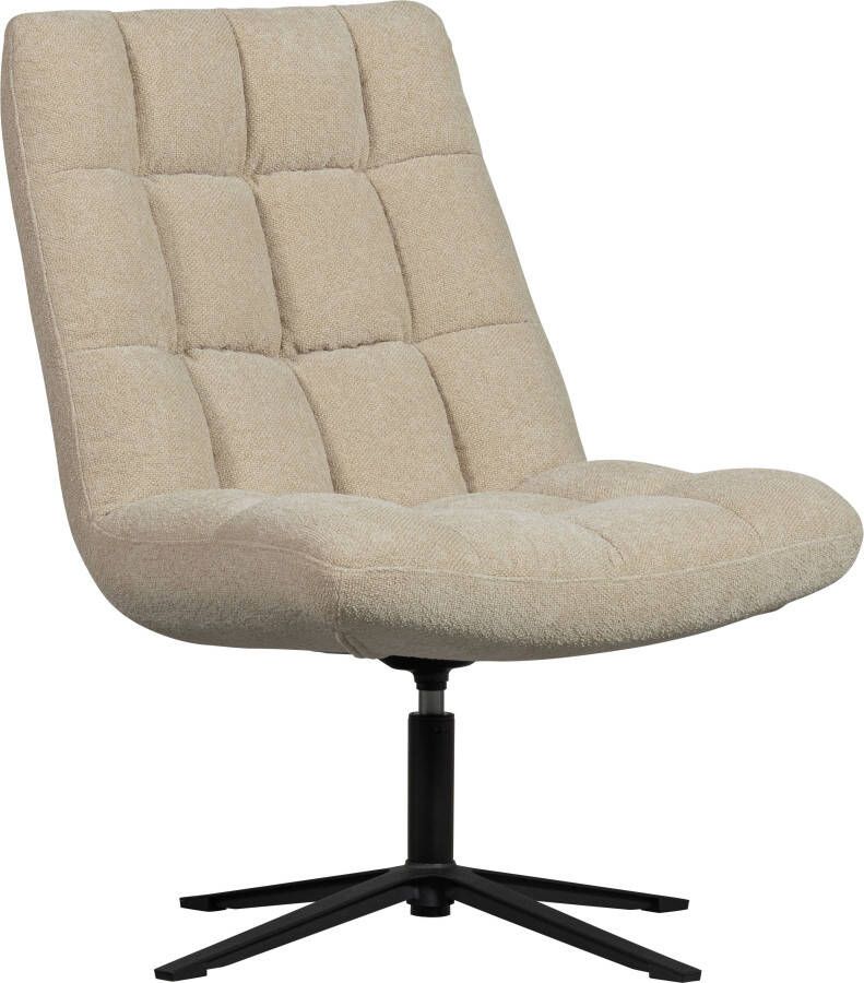 WOOOD Draaibare fauteuil Job Bouclé-bekleding relaxstoel H 101 cm x B 70 cm