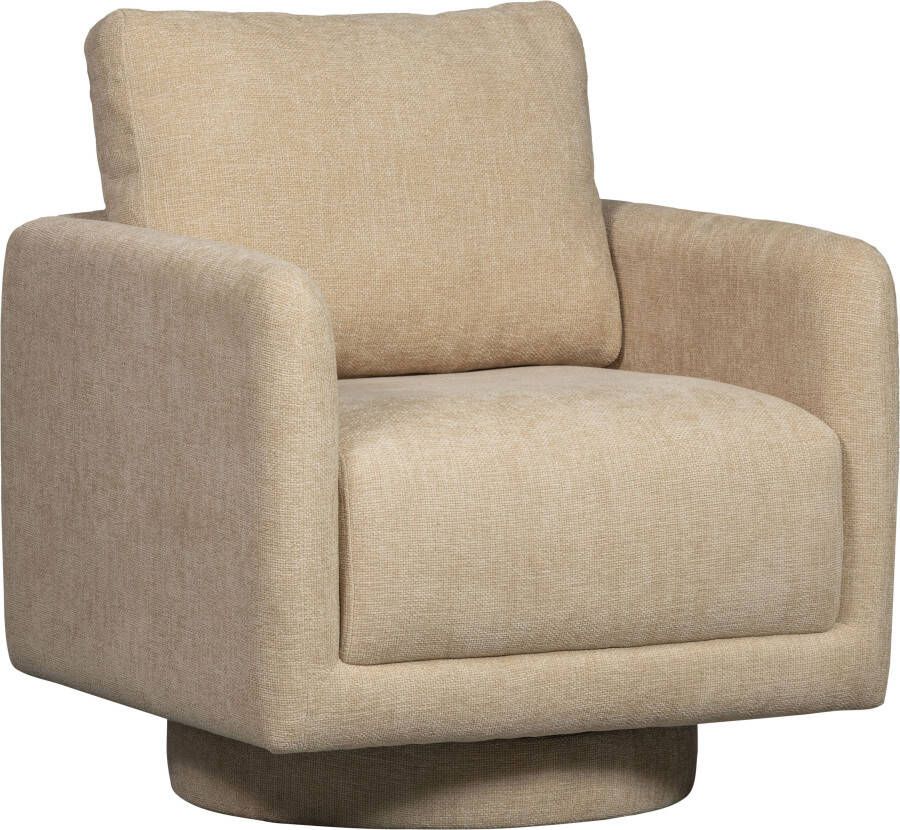 WOOOD Draaibare fauteuil OSCAR met zachte chenille bekleding breedte 78 cm