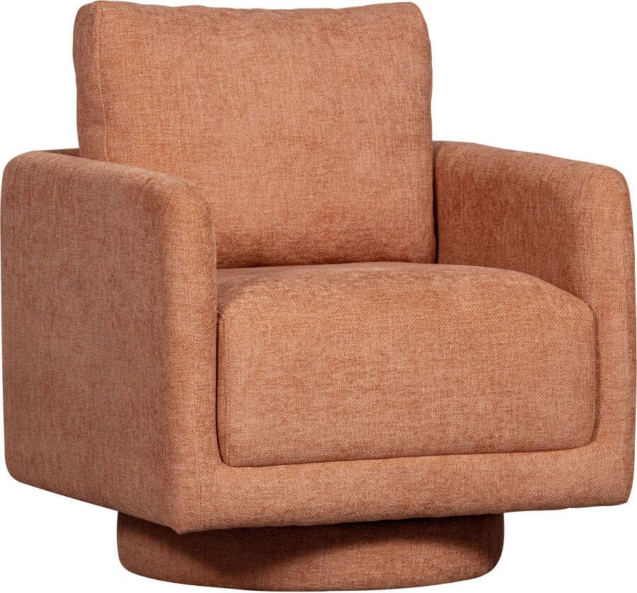 WOOOD Draaibare fauteuil OSCAR met zachte chenille bekleding breedte 78 cm