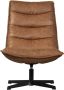 WOOOD Draaifauteuil Nika Leerlook Cognac 92x65x92 - Thumbnail 2