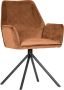 WOOOD amber eetkamerstoel fluweel karamel set van 2 Stoelen Polyester 88 centimeter x 60 centimeter x 61 centimeter - Thumbnail 1