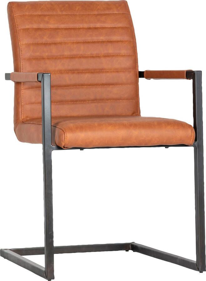 WOOOD | Bas Eetkamerstoel Pu Cognac | Zitmeubels eetkamer | Armstoel - Foto 8