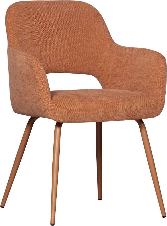 WOOOD Eetkamerstoel Jenny gepolsterd 4-poots onderstel h 80 cm x b 58 cm (set 2 stuks)