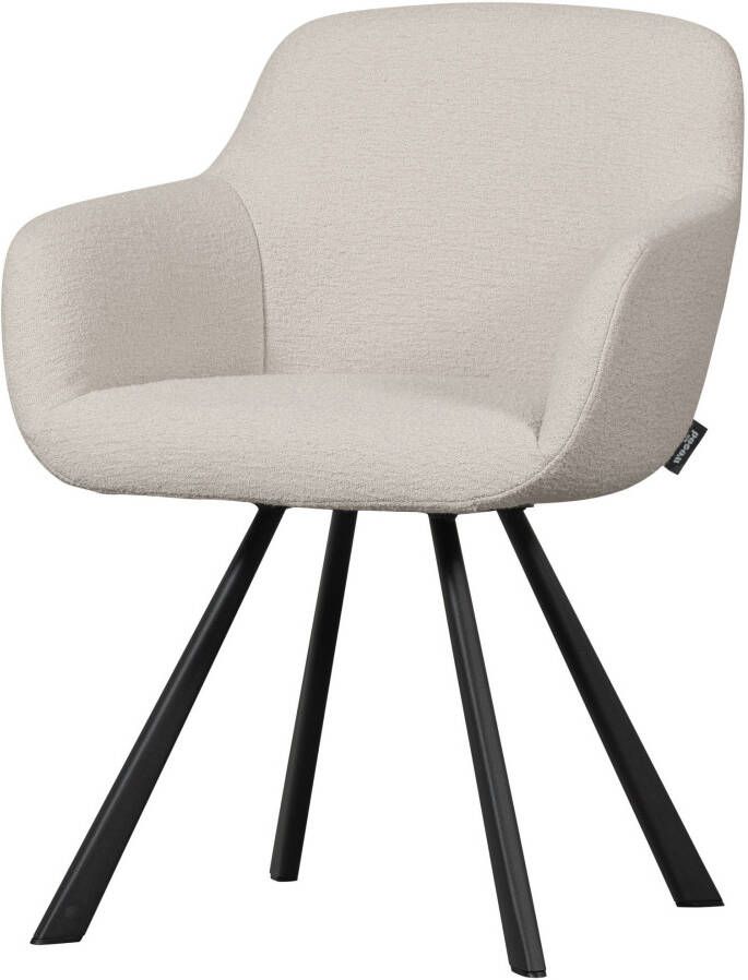 WOOOD Eetkamerstoel Juno gepolsterd met zacht bouclé hoogte 79 cm x breedte 58 cm