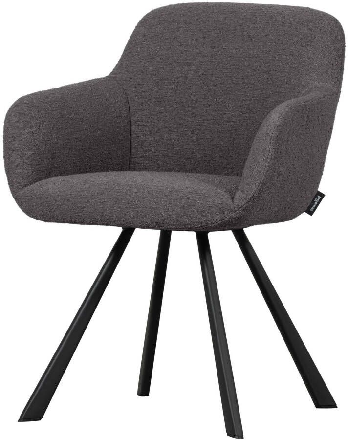 WOOOD Eetkamerstoel Juno gepolsterd met zacht bouclé hoogte 79 cm x breedte 58 cm