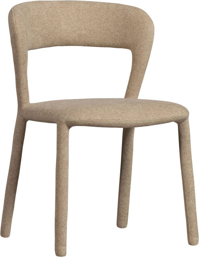 WOOOD Eetkamerstoel Noble volledig met stof bekleed hoogte 76 cm x breedte 51 cm (set 2 stuks)