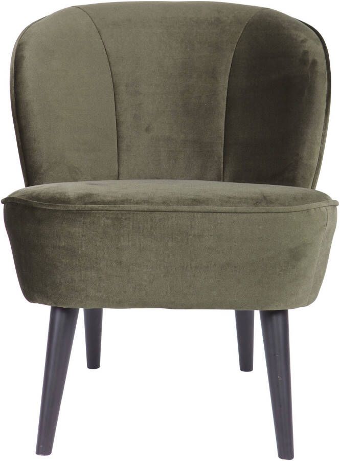 WOOOD | Sara Fauteuil Fluweel Warm Groen | Zitmeubels woonkamer | Fauteuil