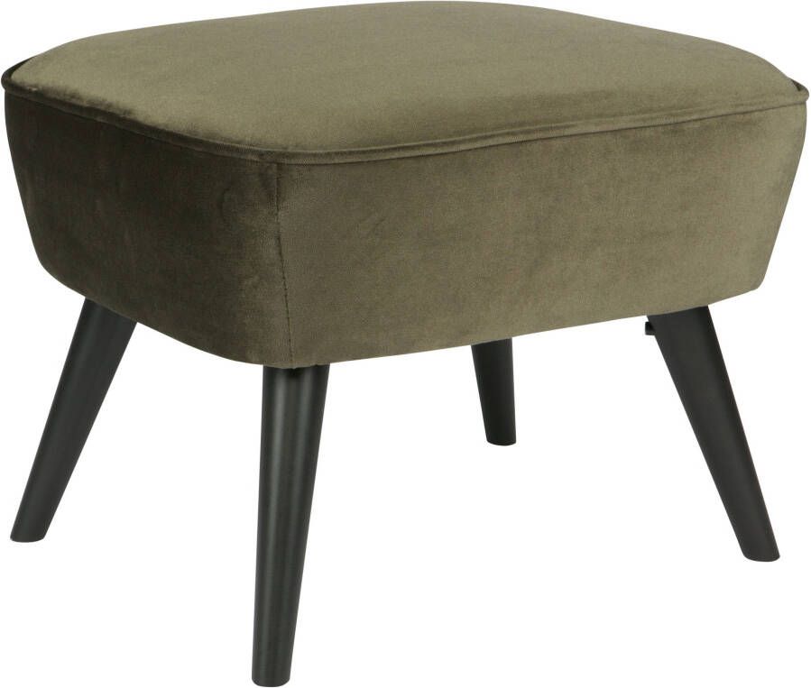 WOOOD Hocker Sara met veloursstof bekleed rechthoekige vorm h 41 cm x b 56 cm