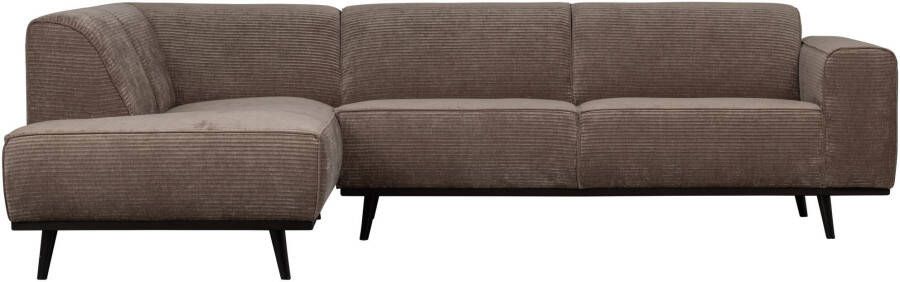 BePureHome Statement hoekbank brede ribstof taupe linkervariant