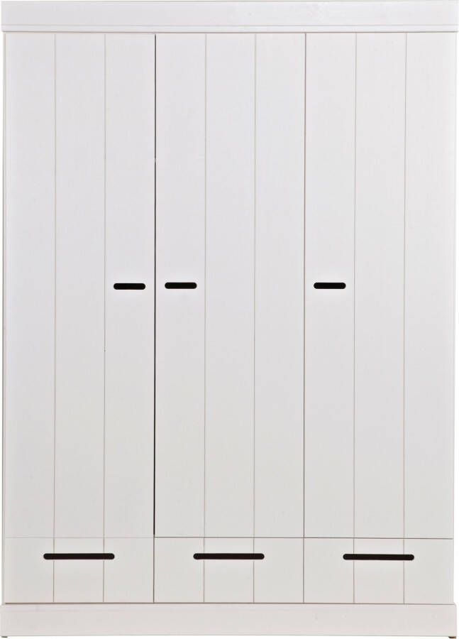 Woood Connect Kledingkast H 195 x B 140 x D 53 cm Lades Planken en Roede Wit - Foto 5