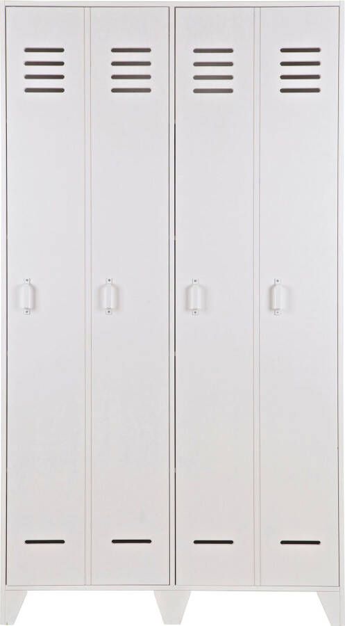 WOOOD Stijn Hoog 2 Deurs Lockerkast Grenen Wit 103x187x40