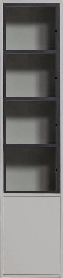 WOOOD Vitrinekast Basic 2-Drs Vitrinekast Grenen Mist met twee deuren h 230 cm x b 52 5 cm