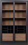 WOOOD Exclusive James vitrinekast 200x125x47 cm grenen zwart notenhout print - Thumbnail 2