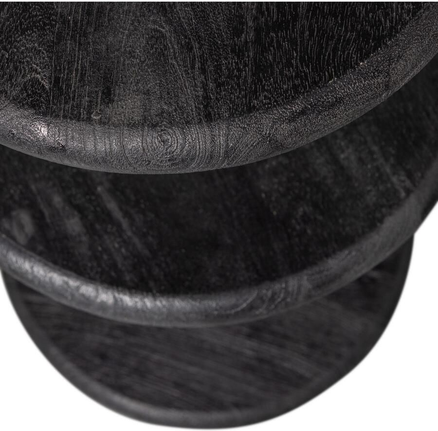 WOOOD Exclusive | Kolby Barkruk Mango Hout Zwart | Zitmeubels eetkamer | Barstoel