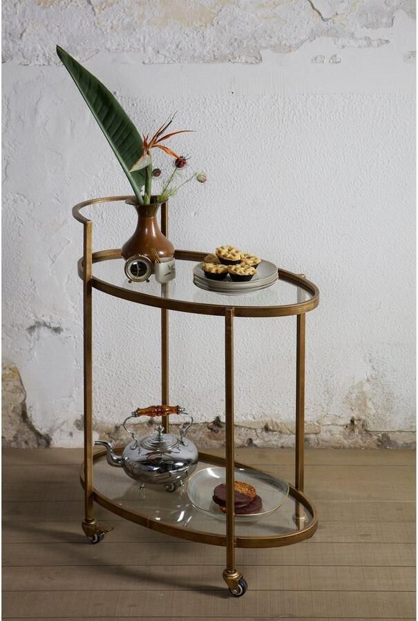 BePureHome | Push trolley metaal antique brass | Woonaccessoires | Woningdecoratie | Woonaccessoire - Foto 3