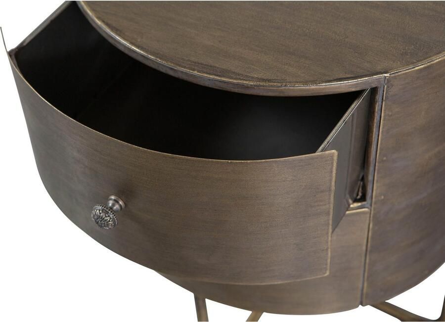 BePureHome | Glossy rond kastje metaal antique brass | Woonkamer meubels | Ladekast - Foto 7