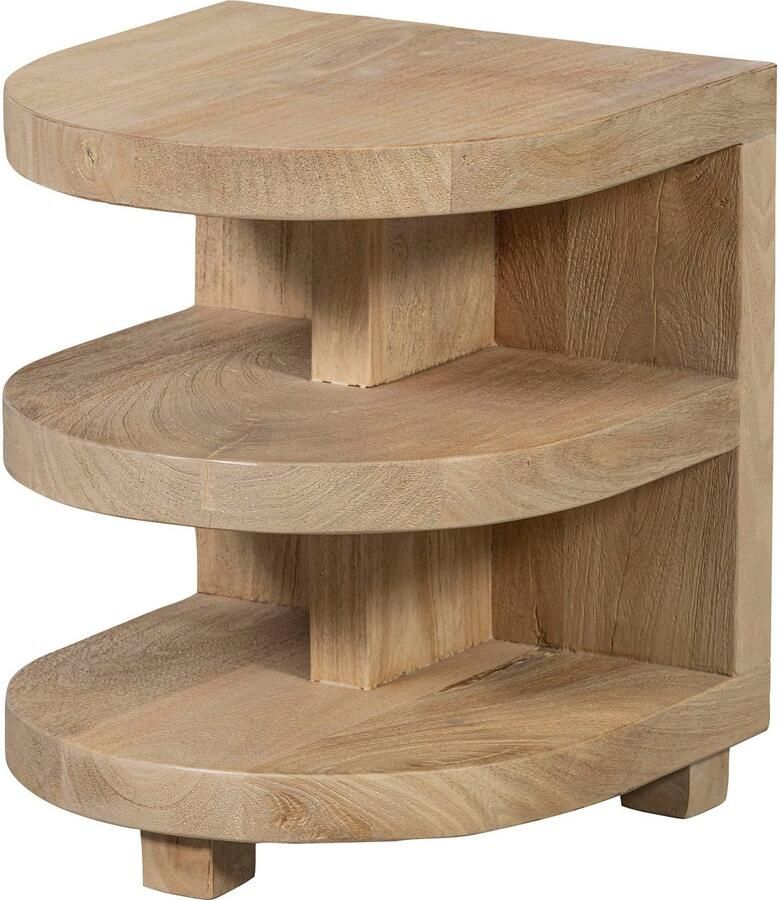 WOOOD | Darren Halfronde Bijzettafel Mango Hout Naturel | Woonkamertafels | Bijzettafel - Foto 3