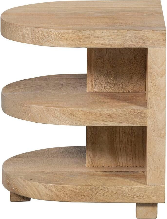 WOOOD | Darren Halfronde Bijzettafel Mango Hout Naturel | Woonkamertafels | Bijzettafel - Foto 5