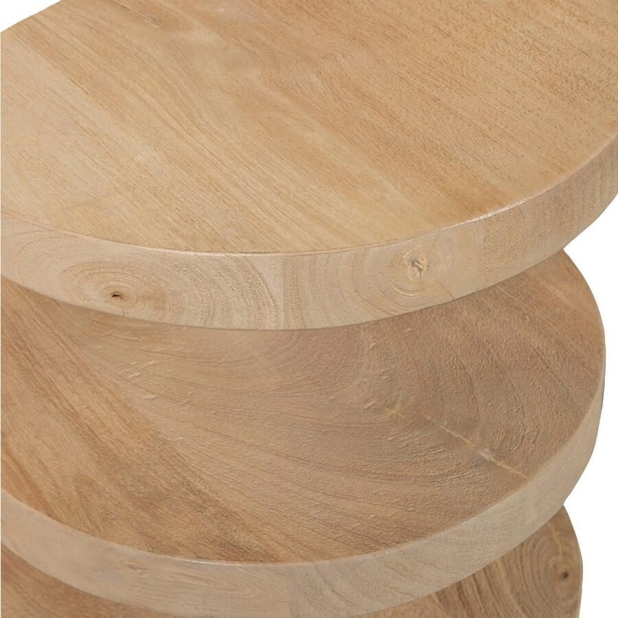 WOOOD | Darren Halfronde Bijzettafel Mango Hout Naturel | Woonkamertafels | Bijzettafel