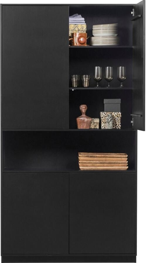 WOOOD Exclusive | Finca Opbergkast 110cm Zwart | Woonkamer meubels | BergkastKast - Foto 4