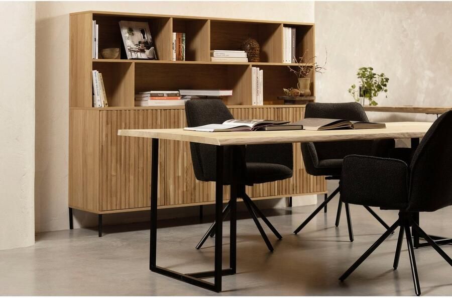 WOOOD Exclusive | New Gravure Wandkast Eiken Blanke Lak | Woonkamer meubels | BergkastBuffetkastKast - Foto 4