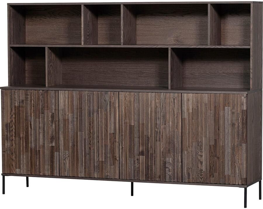 WOOOD | New gravure wandkast essen fineer espresso | Woonkamer meubels | Wandkast - Foto 4