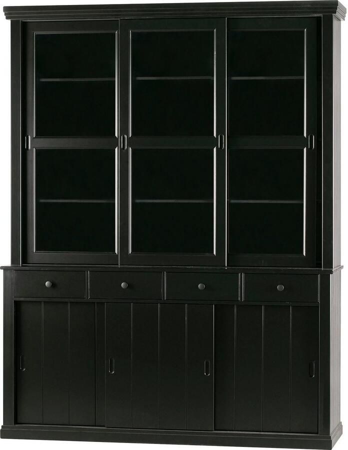 WOOOD | Lagos Winkelkast Grenen Zwart | Woonkamer meubels | BuffetkastKastVitrinekast - Foto 4