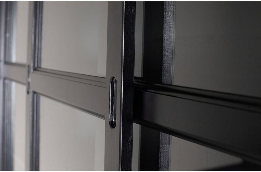 WOOOD | Lagos Winkelkast Grenen Zwart | Woonkamer meubels | BuffetkastKastVitrinekast - Foto 6