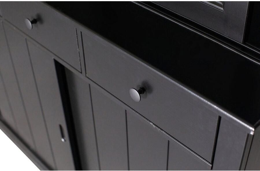 WOOOD | Lagos Winkelkast Grenen Zwart | Woonkamer meubels | BuffetkastKastVitrinekast - Foto 8