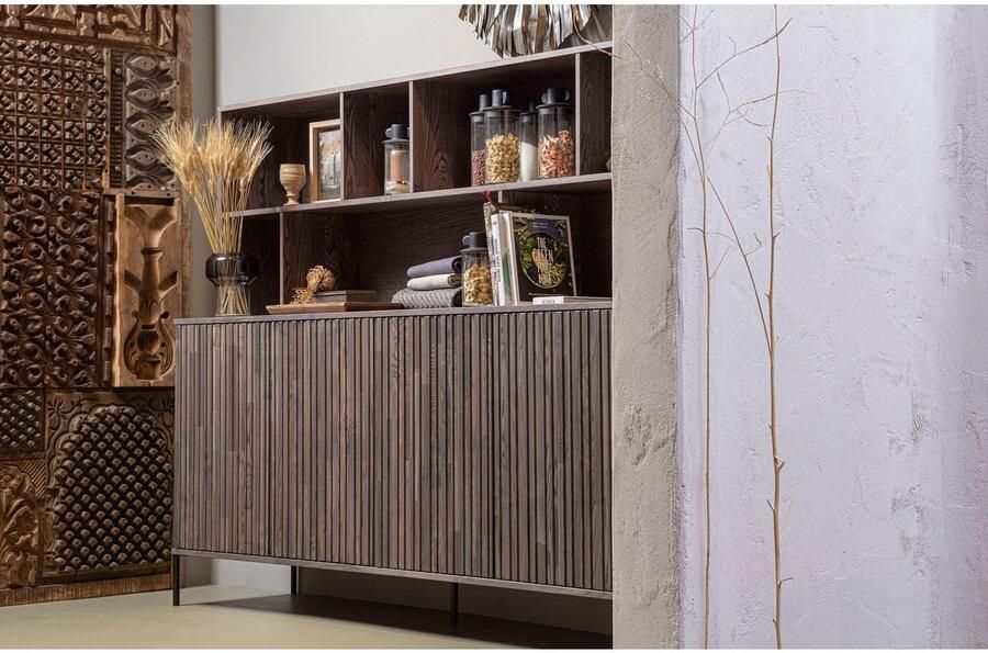 WOOOD | New gravure wandkast essen fineer espresso | Woonkamer meubels | Wandkast - Foto 11