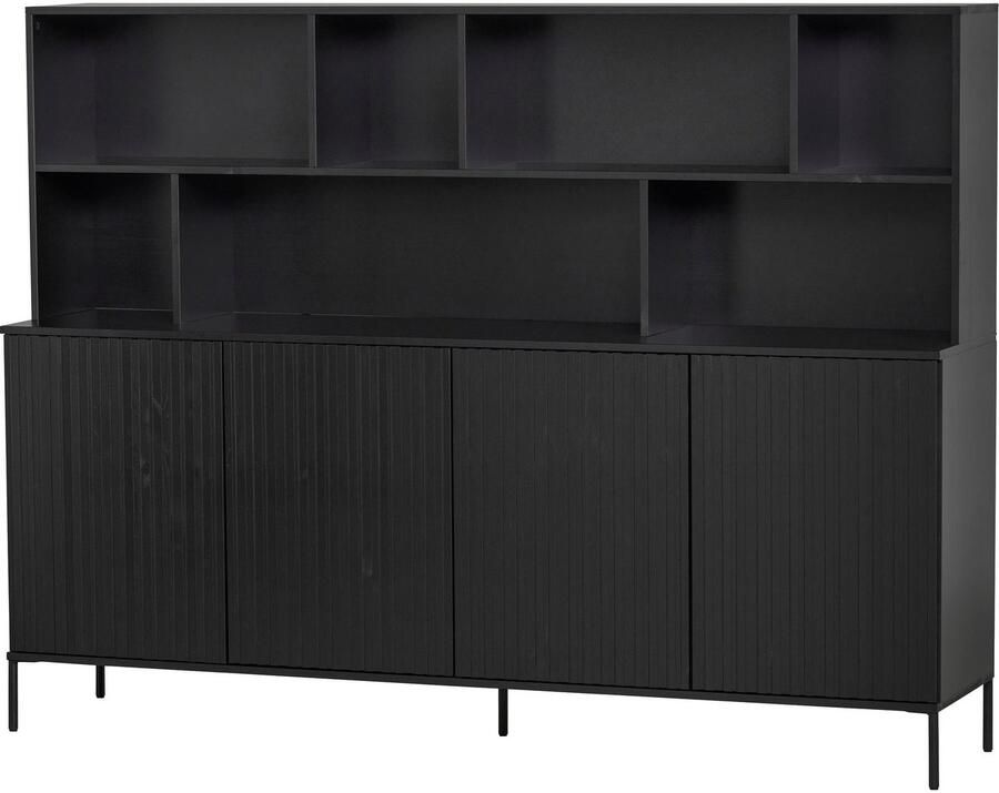 WOOOD Buffetkast Gravu veel opbergruimte push-to-open functie h 150 cm x b 200 cm