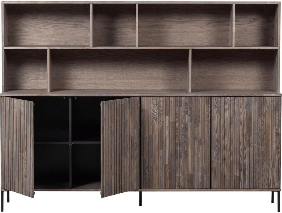 WOOOD | New gravure wandkast essen fineer espresso | Woonkamer meubels | Wandkast - Foto 6