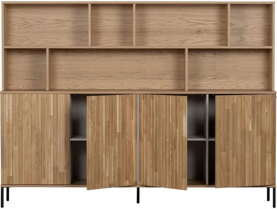 WOOOD Exclusive | New Gravure Wandkast Eiken Blanke Lak | Woonkamer meubels | BergkastBuffetkastKast - Foto 2