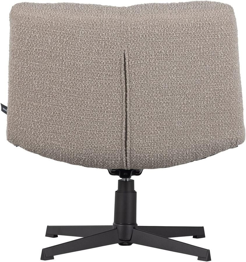 WOOOD Draaibare fauteuil Vinny gepolsterd met zacht bouclé stevige metalen voet breedte 75 cm - Foto 3