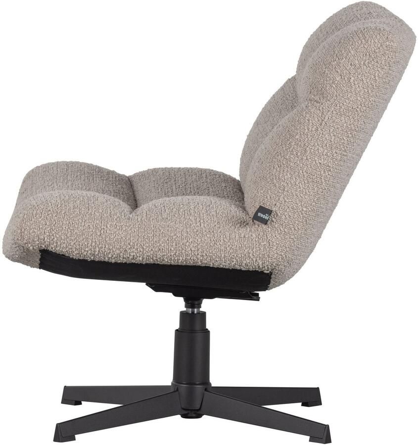 WOOOD Draaibare fauteuil Vinny gepolsterd met zacht bouclé stevige metalen voet breedte 75 cm - Foto 4
